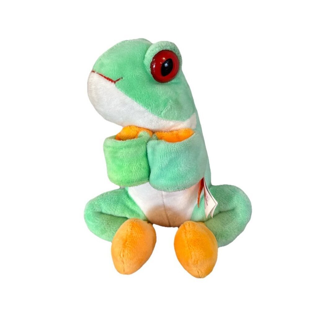 Huggers 8” Red Eyed Tree Frog Wild Republic Plush Slap Bracelet Green Stuffed